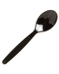 Black Heavy Duty Plastic Dessert Spoon -