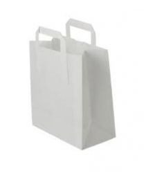 18'' White Paper Tape Carrier Bag 450x130x450
